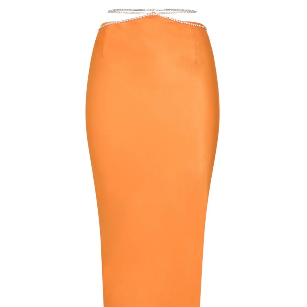 Satin Skirt with rhinestones